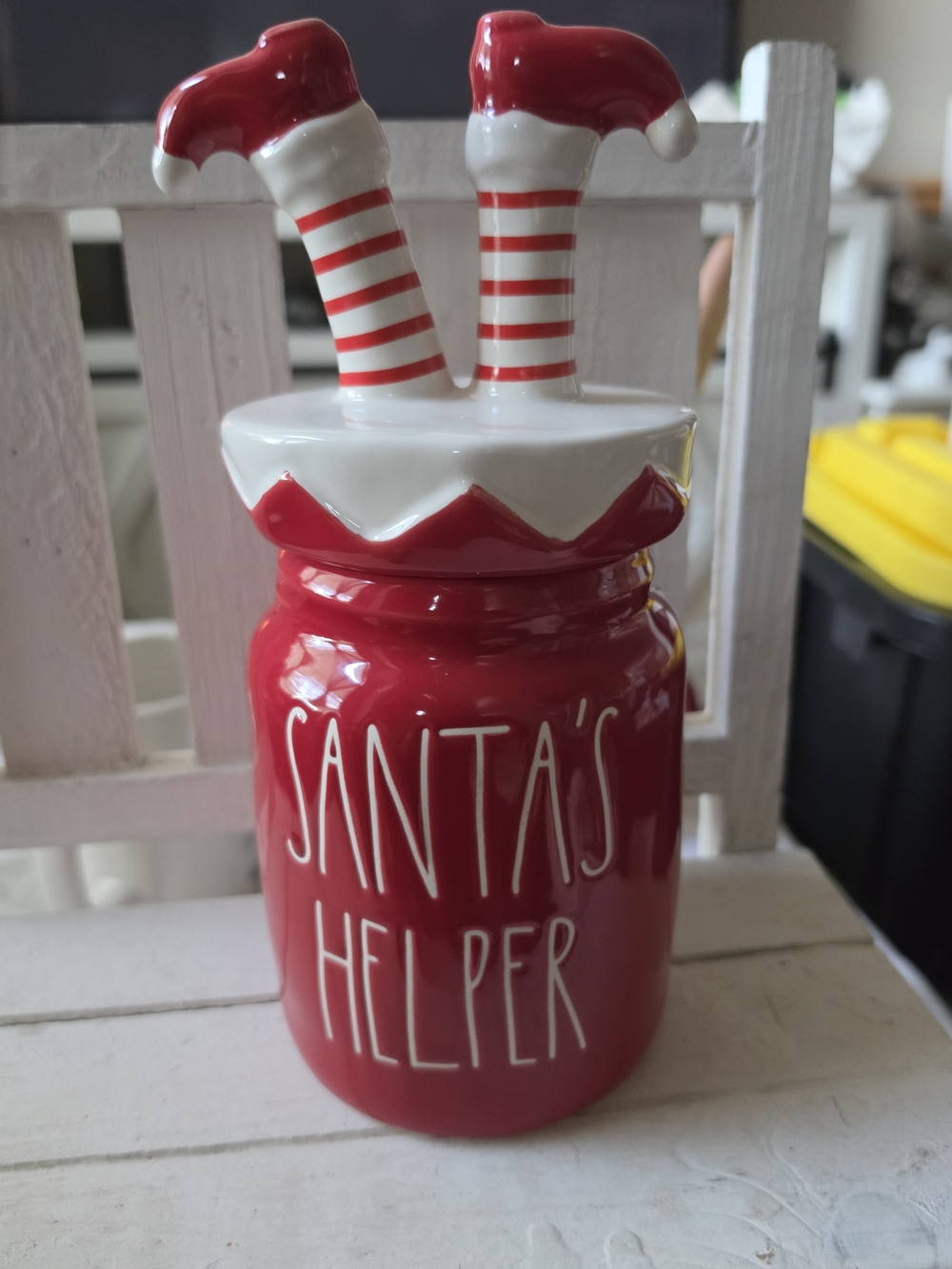 Rae Dunn Santa's Helper Red Canister